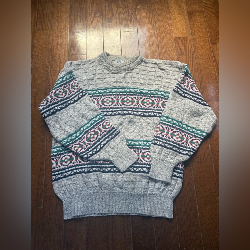 Vintage Van Heusen Multicolor Patterned Crewneck Sweater 100% cotton